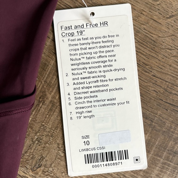 Lululemon Fast and Free High Rise Crop II 19” 
*Non Reflective - Picture 4 of 5